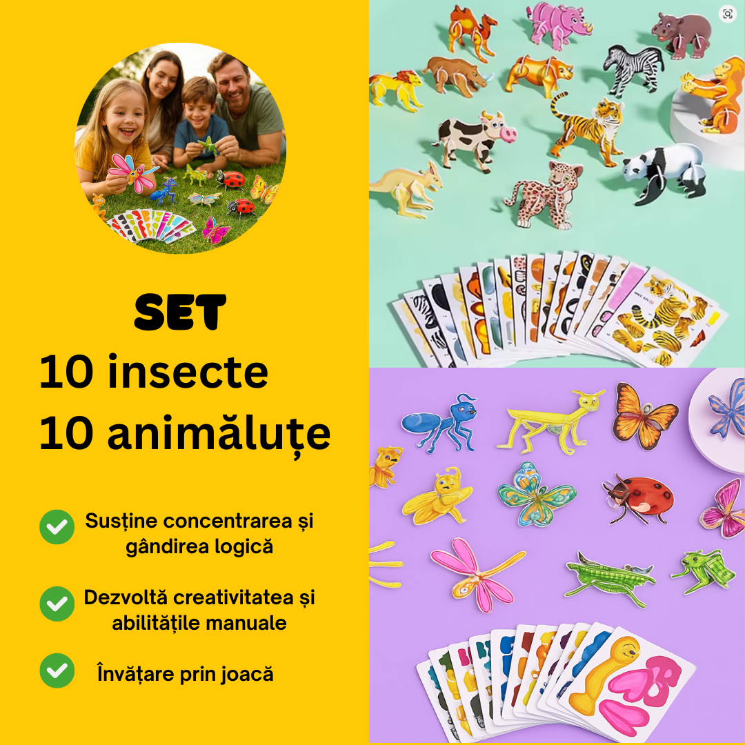SET 20 Puzzle 3D pentru copii